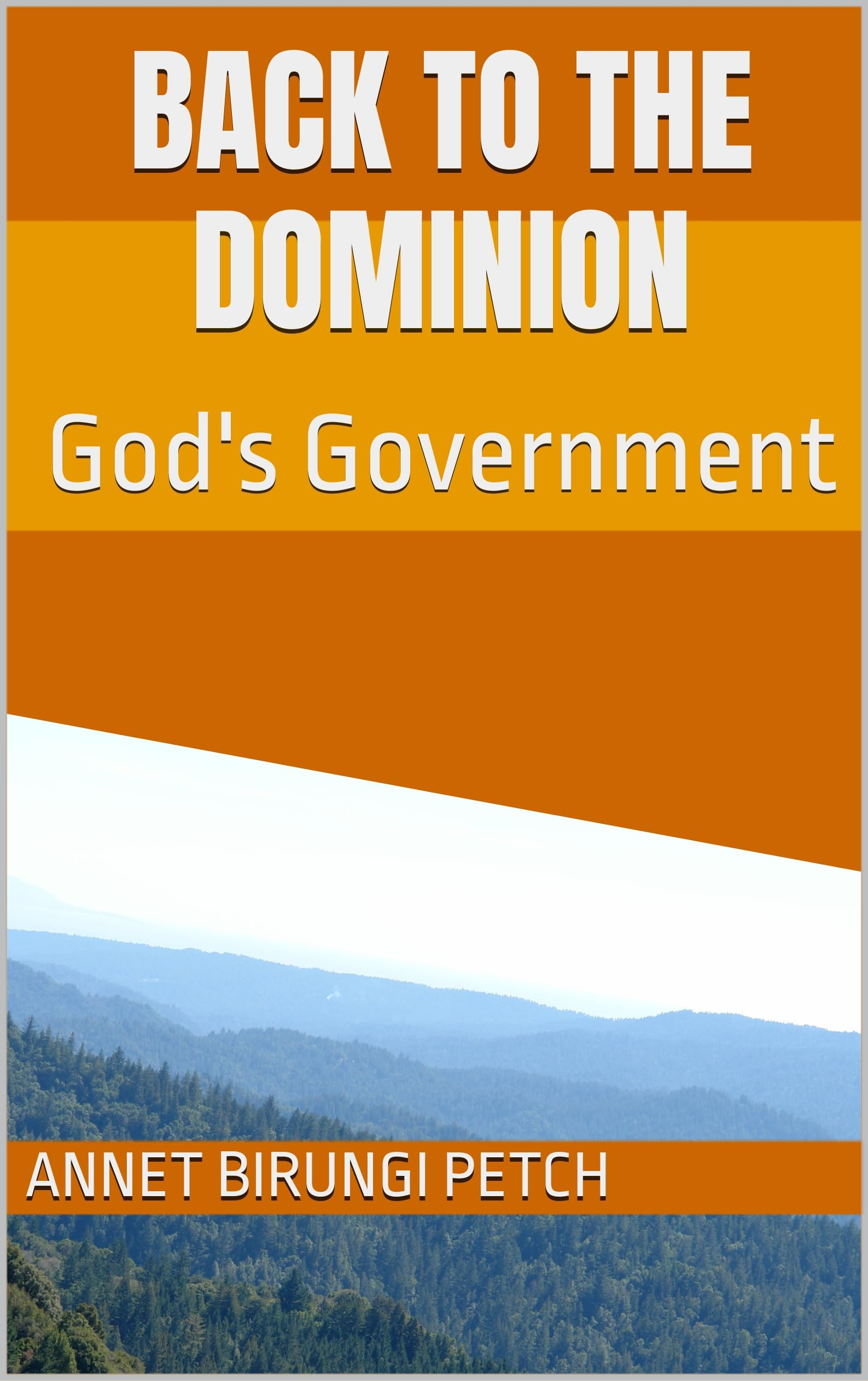 Author profile image with a red and orange background featuring white text, matching the Back to the Dominion: Government of God book design.