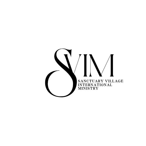 Sanctuary Village International Ministry (SVM) – Official Ministry Logo Sanctuary Village International Ministry logo with bold black “SVM” letters on a white background