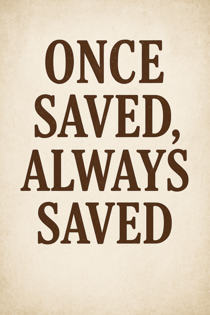 “Once Saved, Always Saved” emphasizing eternal security through Christ