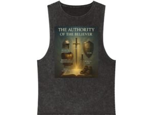 The Authority of the Believer Tank Top — Christian Faith Cross Graphic Stonewash Tank