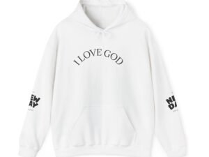 Copy of I Love God hoodie | White faith sweatshirt, spiritual typography