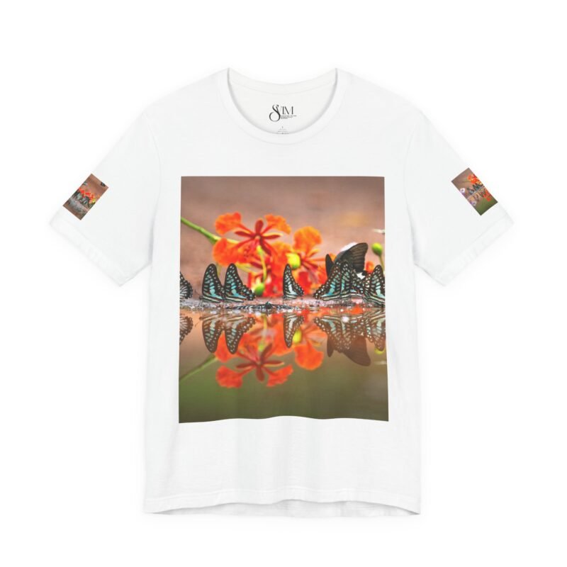 Butterfly Reflection & Open Road Graphic Tee — Nature Photography Short Sleeve Shirt