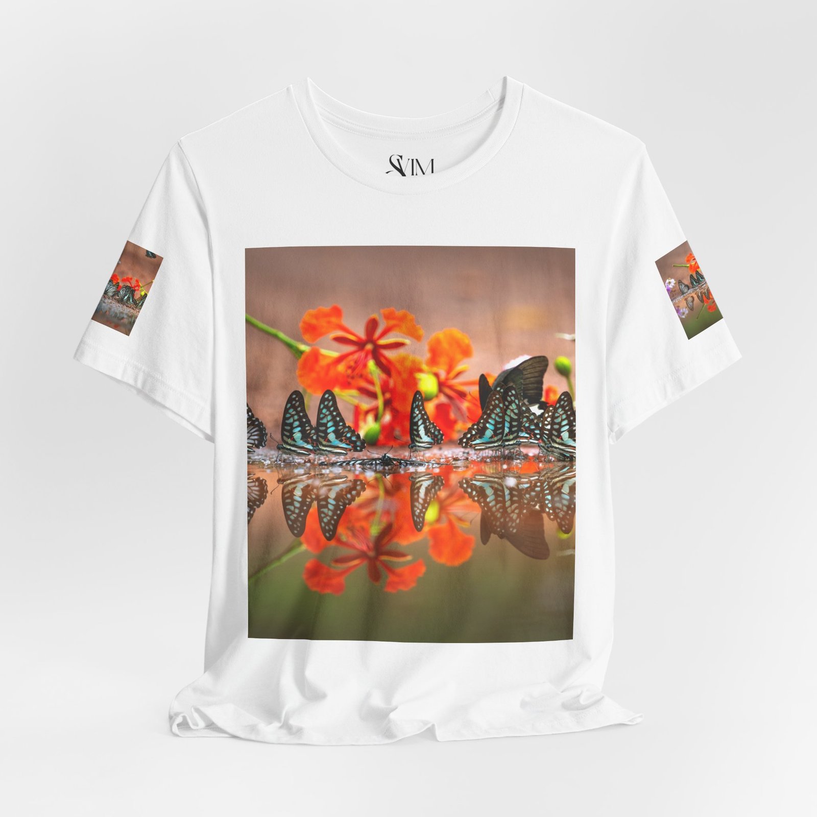 Butterfly Reflection & Open Road Graphic Tee — Nature Photography Short Sleeve Shirt - Image 4