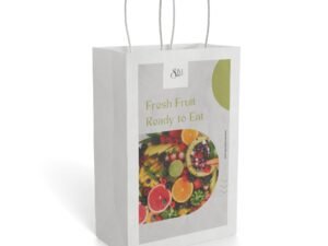 Paper Gift Bag — Fresh Fruit Ready to Eat Market Tote (Eco Kraft or White)