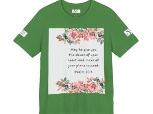 Christian Floral Psalm 20:4 Tee — Inspirational Scripture T-Shirt