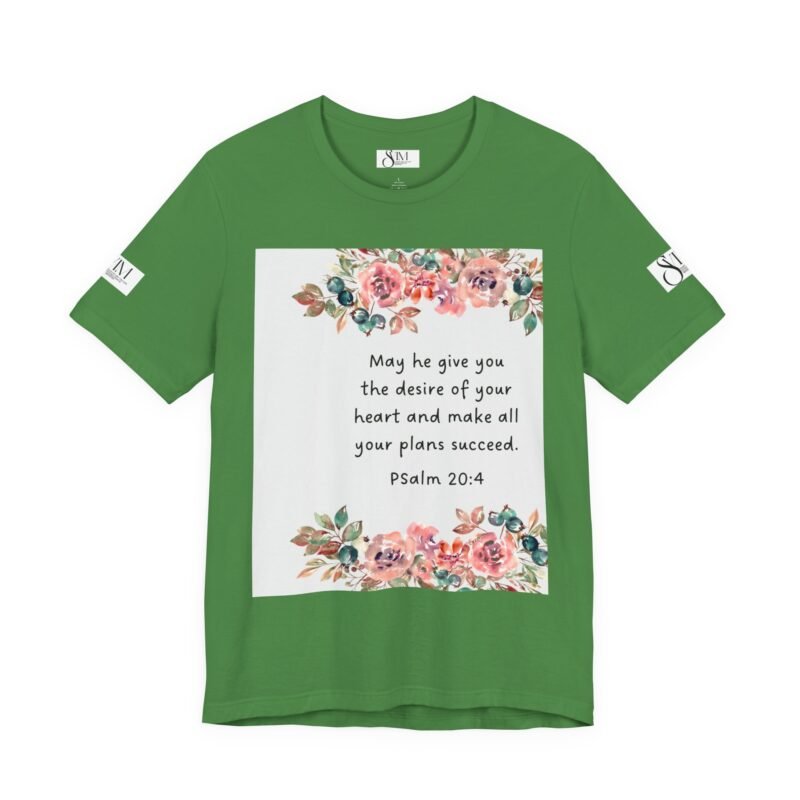 Christian Floral Psalm 20:4 Tee — Inspirational Scripture T-Shirt