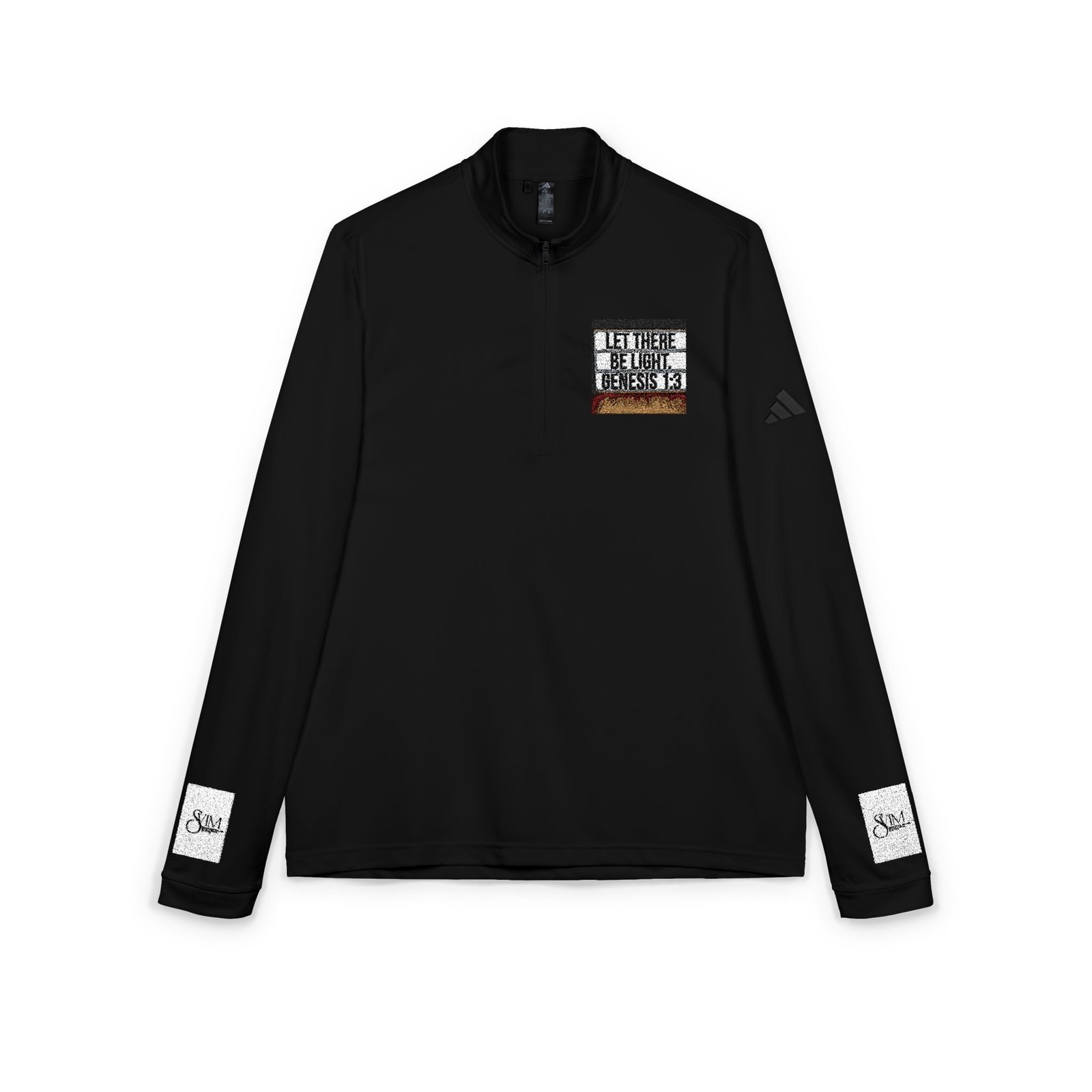 Embroidered Quarter-Zip Pullover — White adidas® Performance Top with Script Patch - Image 15