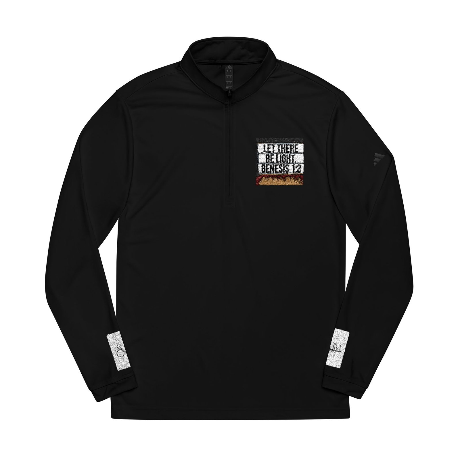 Embroidered Quarter-Zip Pullover — White adidas® Performance Top with Script Patch - Image 13