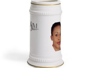 Personalized Photo Beer Stein Mug — Custom Face & Monogram Logo Ceramic Stein