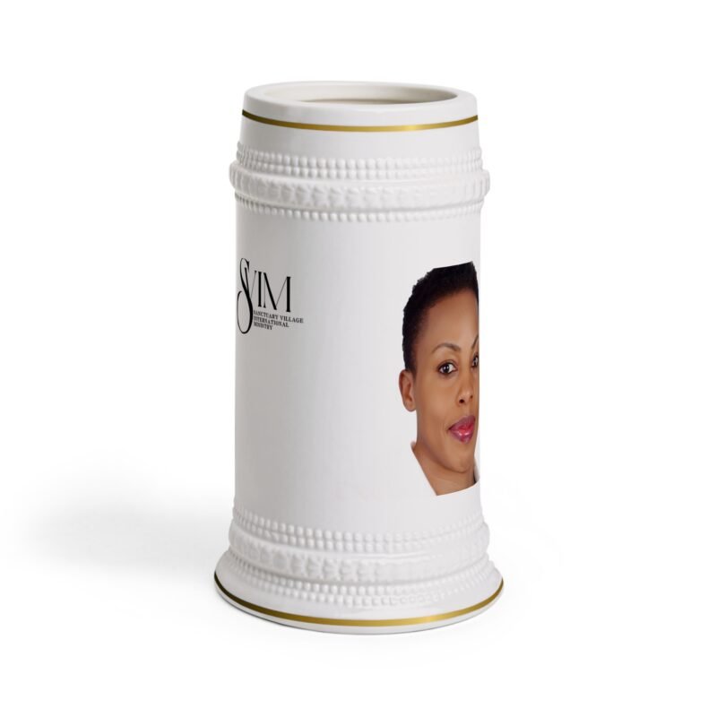 Personalized Photo Beer Stein Mug — Custom Face & Monogram Logo Ceramic Stein