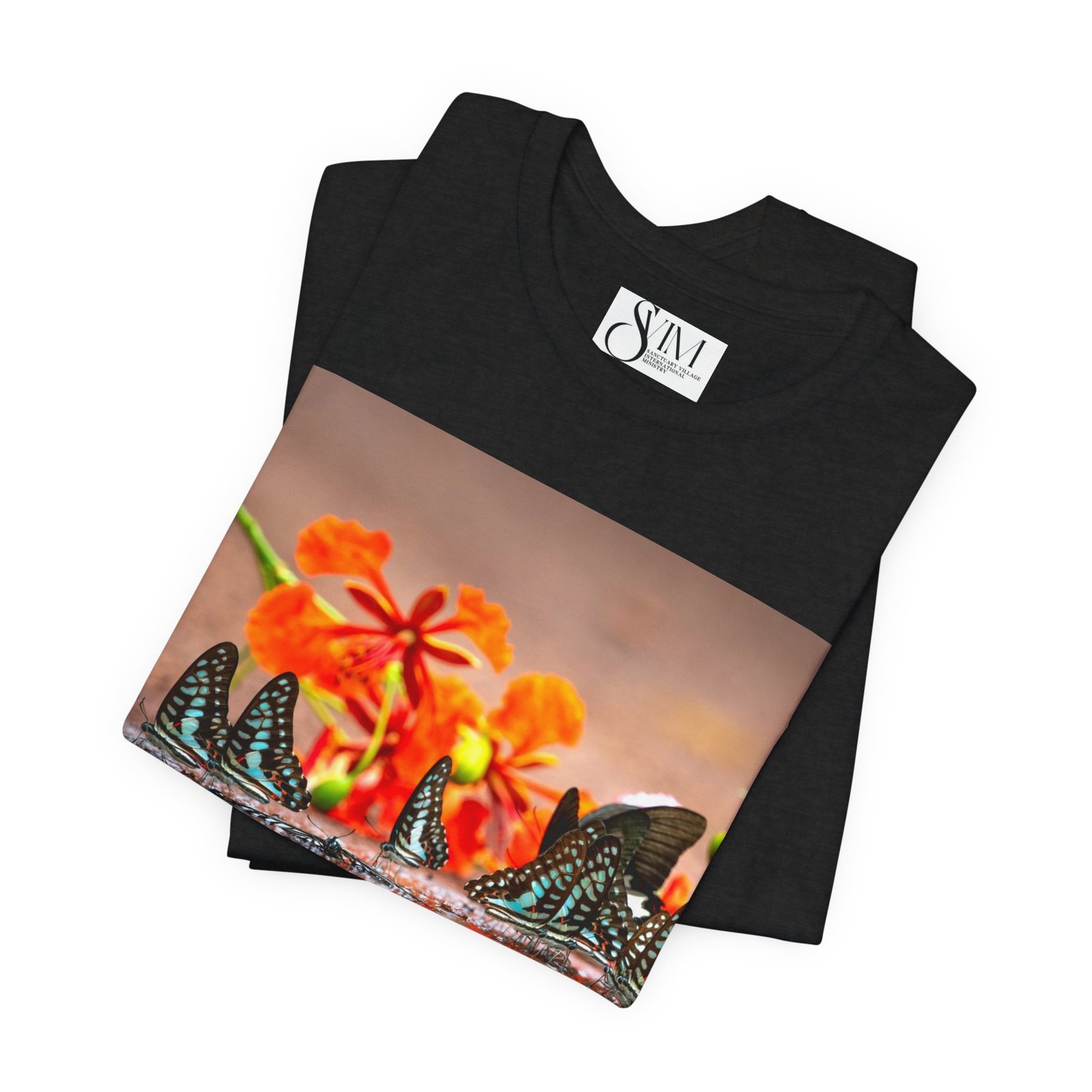 Butterfly Reflection & Open Road Graphic Tee — Nature Photography Short Sleeve Shirt - Image 7