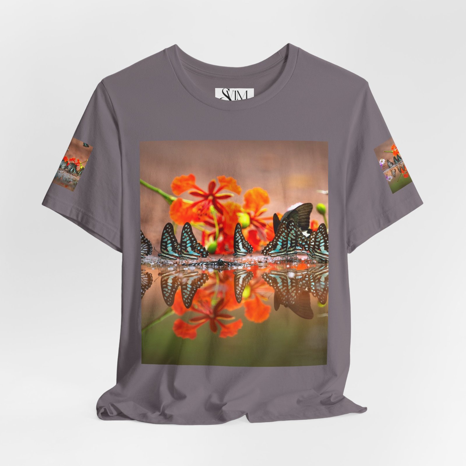 Butterfly Reflection & Open Road Graphic Tee — Nature Photography Short Sleeve Shirt - Image 44
